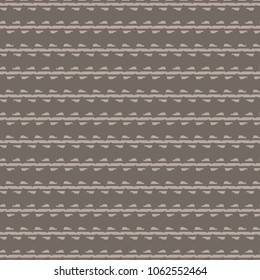 Geometric pattern in tones of brown and beige composed of lines and strips with jagged edges, arranged horizontally. Background with simple ethnic ornamental elements. Vector illustration.