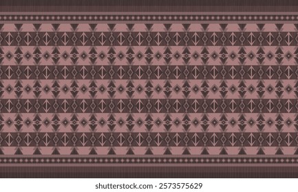 geometric pattern, traditional design, brown tribal motif diamond shapes, symmetrical pattern, ethnic design, textile inspiration, rustic pink and brown pattern, decorative art design, zigzag accents.