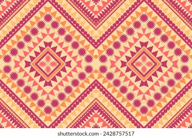 Patrón geométrico étnico tradicional Abstracto étnico ikat chevron patrón de fondo. azul amarillo negro alfombra de papel pintado, ropa, envoltura, Batik, tela, ilustración vectorial. estilo de bordado.