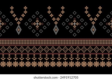 Geometric Pattern Traditional Tribal Style, Pixel Embroidery, Geometric Pattern. Beautiful Background Pattern,Fabric Pattern For Clothes ,Dress, Carpet, Curtain, Sarong, Sari, Scarves, Batik.