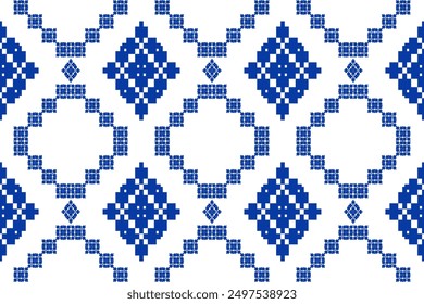 Geometric Pattern Traditional Tribal Style, Pixel Embroidery,Geometric Pattern. Beautiful Background Pattern,Fabric Pattern For Clothes ,Dress,Carpet,Curtain,Sarong,Saree, Scarf,Batik,wallpaper,border