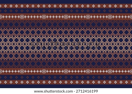 Geometric Pattern Traditional Tribal Style, Pixel Embroidery, Geometric Pattern. Beautiful Background Pattern,Fabric Pattern For Clothes ,Dress, Carpet, Curtain, Sarong, Sari, Scarves, Batik.