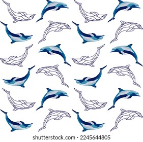 
geometric pattern of triangle dolphins