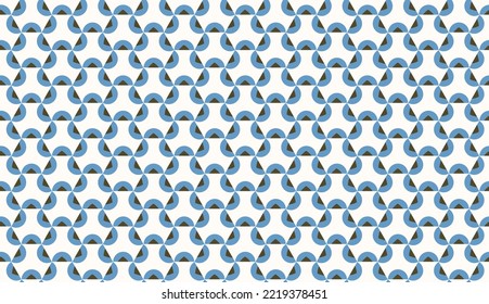 Geometric pattern triangle line shapes cellular grid background abstract motif minimalist classic colorful ornament graphic fabric style. Casual repeating textile design template, blue, white colors.
