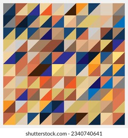 geometric pattern triangle multi color simple retro style arranged beautifully For fashion, clothing, garment, decoration, wall, tile, bag, book cover, poster.