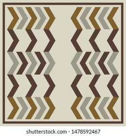 Geometric pattern with triangle ornament design for silk scarf and textile motif