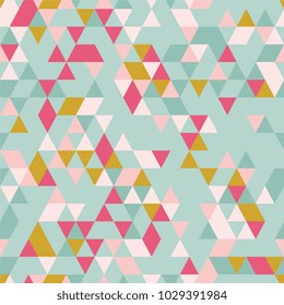 Geometric Pattern. Triangle Seamless Background with Triangle Shapes of Different colors.  Textile, Fabric, Paper, Wallpaper Print Template for Business Broshure,
Cover Book. Template for Your Design