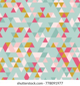 Geometric Pattern. Triangle Seamless Background with Triangle Shapes of Different colors.  Textile, Fabric, Paper, Wallpaper Print Template for Business Broshure,
Cover Book. Template for Your Design