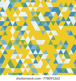 Geometric Pattern. Triangle Seamless Background with Triangle Shapes of Different colors.  Textile, Fabric, Paper, Wallpaper Print Template for Business Broshure, Cover Book. Template for Your Design