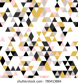 Geometric Pattern. Triangle Seamless Background with Triangle Shapes of Different colors.  Textile, Fabric, Paper, Wallpaper Print Template Magazine, Leaflet, Booklet. Template for Your Design