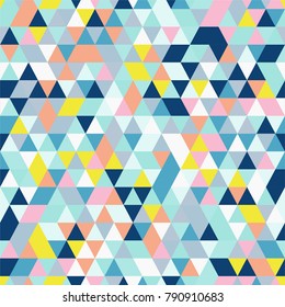 Geometric Pattern. Triangle Seamless Background with Triangle Shapes of Different colors.  Textile, Fabric, Paper, Wallpaper Print Template for Business Broshure,
Cover Book. Template for Your Design