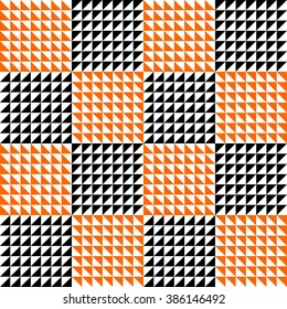 Geometric pattern, triangles pattern, abstract geo pattern in black and orange. Vector illustration.