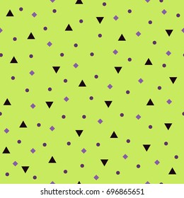 Geometric pattern with triangles, circles, rhombs. Seamless vector background