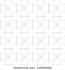 Geometric pattern with triangles, crosses and stars. Background for Wallpaper, paper, fabric, web page. Line drawing on white background. Template to use. Texture with fine pattern.