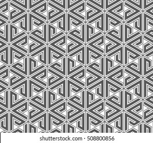 The geometric pattern with triangles. Seamless vector background. Black and white texture