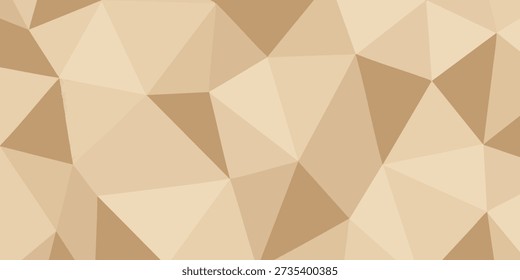 Geometric pattern of triangles in various shades of beige and brown forming a mosaic-like design from a close-up viewpoint