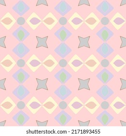 Geometric Pattern with Tribal Shape. Designed in Ikat, Boho, Aztec, Folk, Motif, Gypsy, colorful Arabic Style. Ideal for Fabric Garment, Ceramics, Wallpaper. Vector Illustration