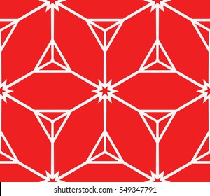 geometric pattern of various cube. vector illustration. red color