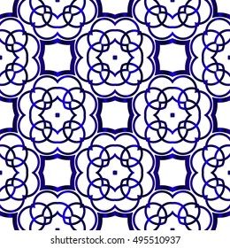 geometric pattern of various shapes. vector illustration. blue gradient.