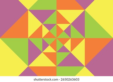 Geometric pattern of various vibrant colors, forming a repeating pattern of triangles.