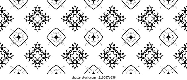Geometric Pattern Vector. Abstract Line Batik. Tribal Ink Doodle Vector. Black Scribble Pattern. Doodle Design Dark Pattern. Black Dark Scribble Textile. Simple Ethnic Ikat Batik. Abstract Ink Repeat