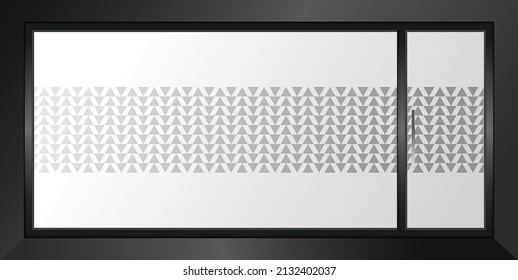 Geometric pattern vector background. Decorative window film. Frosted window film design.