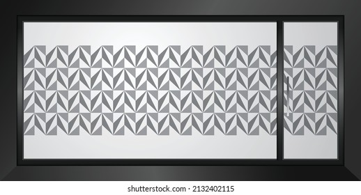 Geometric pattern vector background. Decorative window film. Frosted window film design.