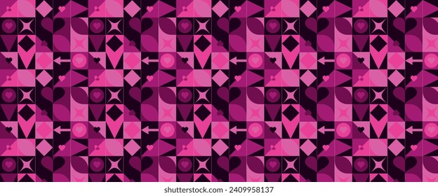 Geometric pattern vector background with Scandinavian abstract color or Swiss geometry prints of rectangles, squares and circles shape design
