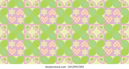 Geometric pattern vector background with Scandinavian abstract color or Swiss geometry prints of rectangles, squares and circles shape design