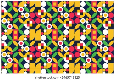 Geometric pattern vector background with Scandinavian abstract color or Swiss geometry prints of rectangles, 