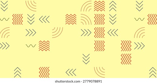 Geometric pattern vector background with Scandinavian abstract color or Swiss geometry prints of rectangles, squares and circles shape design