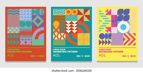 Geometric pattern vector design. Combination shapes