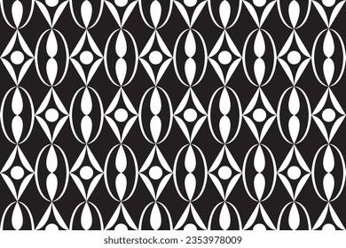 Geometric of pattern vector. Design ethnic style white on black background. Design print for illustration, textile, texture, wallpaper, background. Set 4