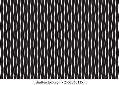 Geometric of pattern vector. Design smooth zigzag stripe white on black background. Design print for illustration, textile, carpet,  cover, card, background, wallpaper. Set 4