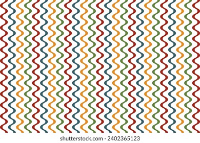 Geometric of pattern vector. Design smooth zigzag stripe colorful on white background. Design print for illustration, textile, carpet,  cover, card, background, wallpaper. Set 10
