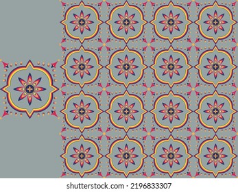 Patrón geométrico, archivo vectorial, imagen expansible e irrompible. Adecuado para imprimir sobre telas, baldosas, tazones, platos, etc.