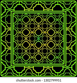 Geometric Pattern. Vector Illustration. Design For Printing, Presentation, Textile Industry. Black green color.