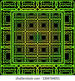 Geometric Pattern. Vector Illustration. Design For Printing, Presentation, Textile Industry. Black green color.