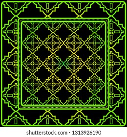 Geometric Pattern. Vector Illustration. Design For Printing, Presentation, Textile Industry. Black green color.