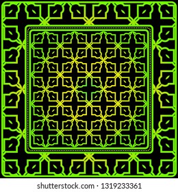 Geometric Pattern. Vector Illustration. Design For Printing, Presentation, Textile Industry. Black green color.