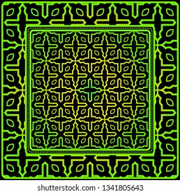 Geometric Pattern. Vector Illustration. Design For Printing, Presentation, Textile Industry. Black green color.