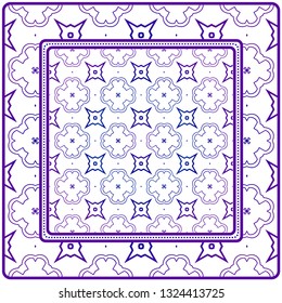 Geometric Pattern. Vector Illustration. For Fabric, Textile, Bandana, Scarg, Print. Purple gradient color.