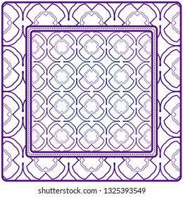 Geometric Pattern. Vector Illustration. For Fabric, Textile, Bandana, Scarg, Print. Purple gradient color.