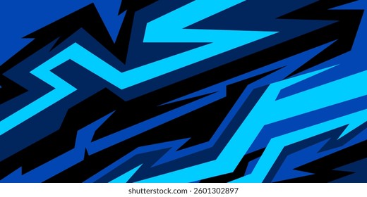 Geometric pattern vector illustration. Sports racing blue background.