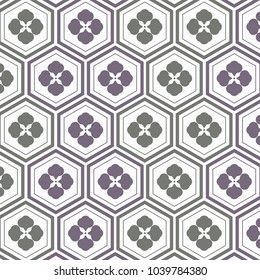 geometric pattern vector. pattern is a Japanese pattern repeating with abstract Sakura flower and linear hexagon shape. pattern is on swatches panel