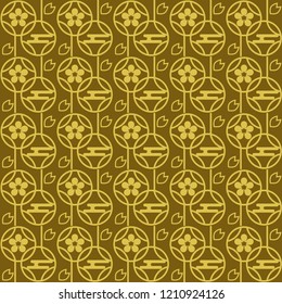 Geometric pattern vector.is a Japanese pattern repeating and linear with sakura on brown background