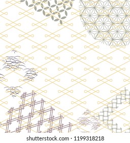 Geometric pattern vector in Japanese style.