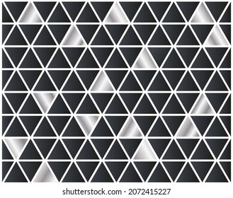 Geometric pattern. Vector metal triangles among black triangles on a white background. Cover for a banner, website, printing materials.