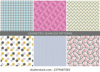 Geometric pattern vector set. Classic simple minimal ornament for decor