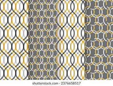 Geometric pattern vector set. Simple minimal orange ornament for decor